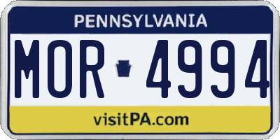 PA license plate MOR4994