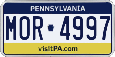 PA license plate MOR4997