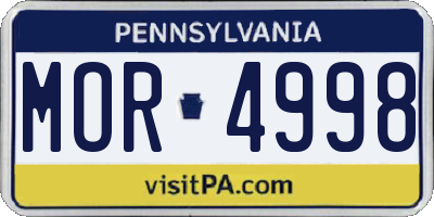 PA license plate MOR4998