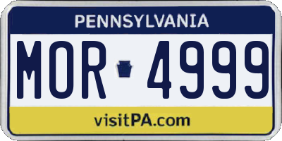 PA license plate MOR4999