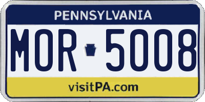 PA license plate MOR5008