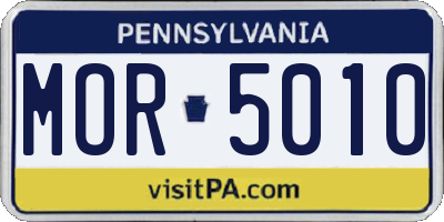 PA license plate MOR5010