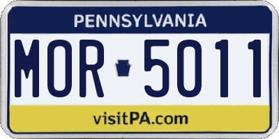 PA license plate MOR5011