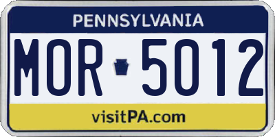 PA license plate MOR5012