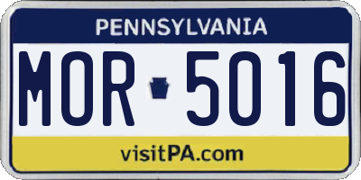 PA license plate MOR5016