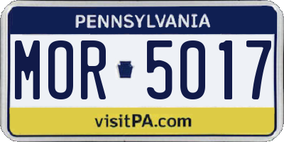 PA license plate MOR5017