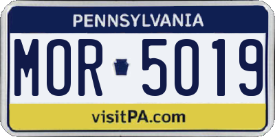PA license plate MOR5019