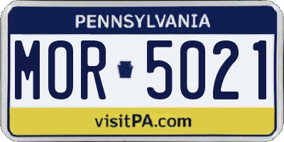 PA license plate MOR5021