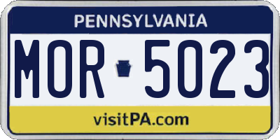 PA license plate MOR5023