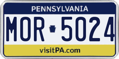 PA license plate MOR5024