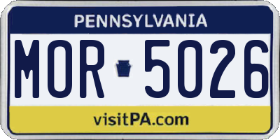 PA license plate MOR5026