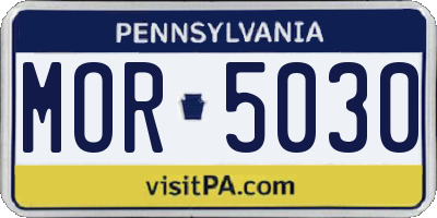 PA license plate MOR5030