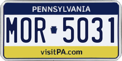 PA license plate MOR5031