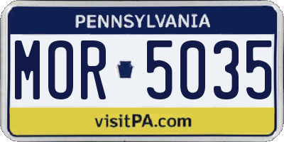 PA license plate MOR5035