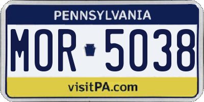 PA license plate MOR5038