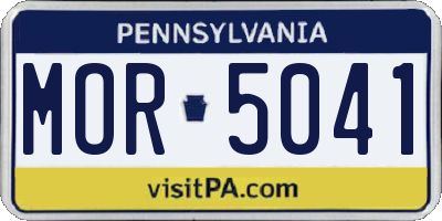 PA license plate MOR5041