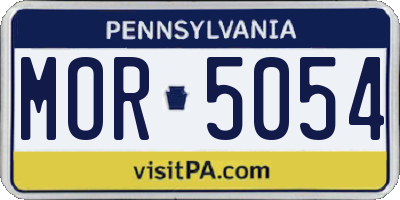 PA license plate MOR5054