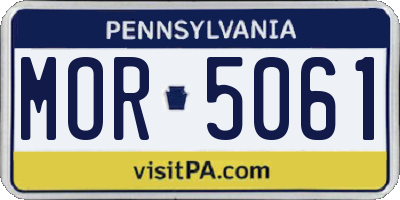 PA license plate MOR5061