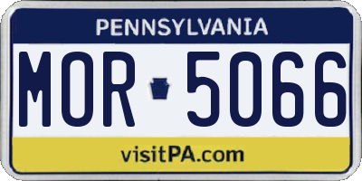 PA license plate MOR5066