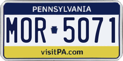PA license plate MOR5071