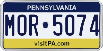 PA license plate MOR5074