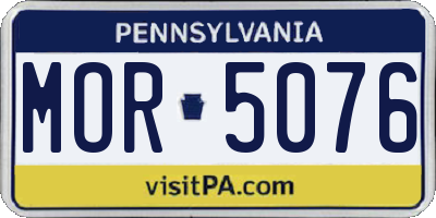 PA license plate MOR5076