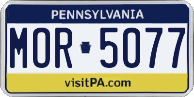 PA license plate MOR5077
