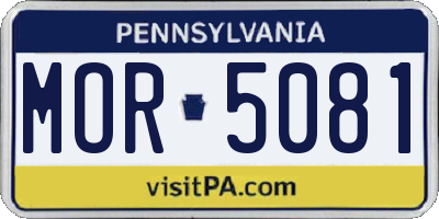 PA license plate MOR5081
