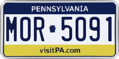 PA license plate MOR5091