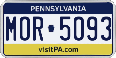 PA license plate MOR5093