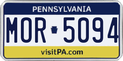 PA license plate MOR5094