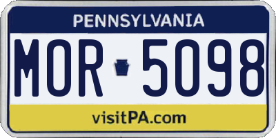PA license plate MOR5098