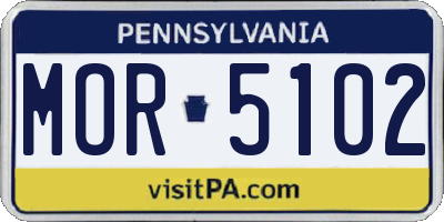 PA license plate MOR5102