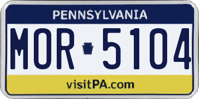PA license plate MOR5104