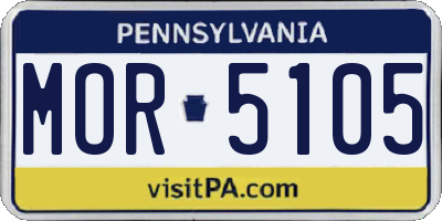 PA license plate MOR5105