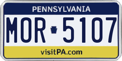 PA license plate MOR5107