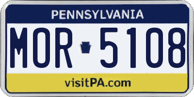 PA license plate MOR5108