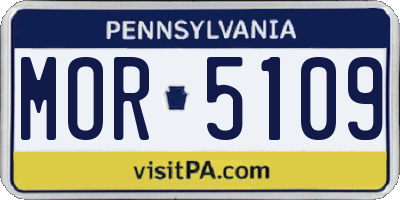 PA license plate MOR5109