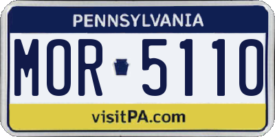 PA license plate MOR5110
