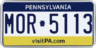 PA license plate MOR5113