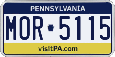 PA license plate MOR5115