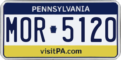 PA license plate MOR5120