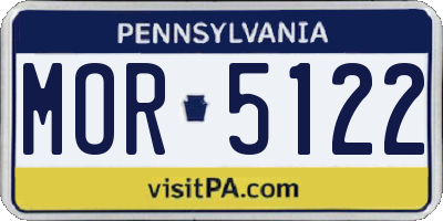 PA license plate MOR5122