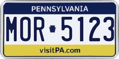 PA license plate MOR5123