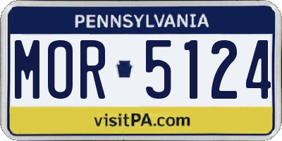 PA license plate MOR5124