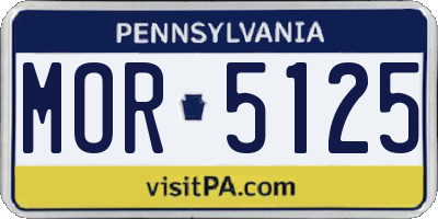 PA license plate MOR5125
