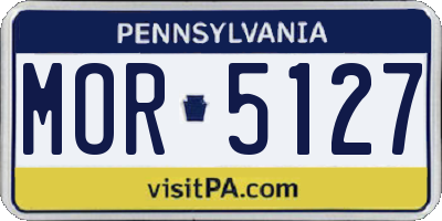 PA license plate MOR5127
