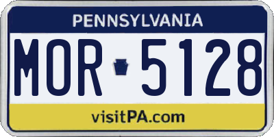 PA license plate MOR5128
