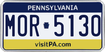 PA license plate MOR5130