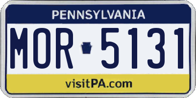 PA license plate MOR5131